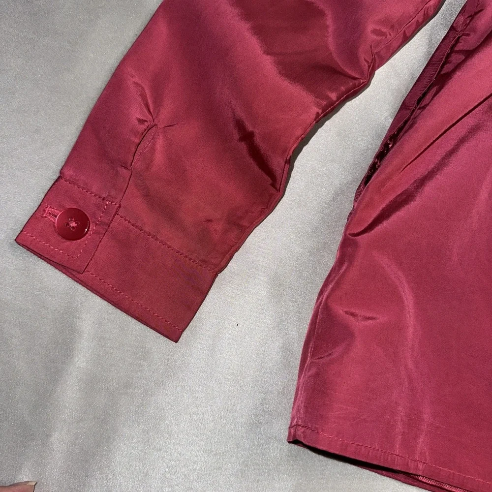 Gymboree Classroom Kitty Sz 9 Dark Pink Crop Trench Coat Jacket Girls‎